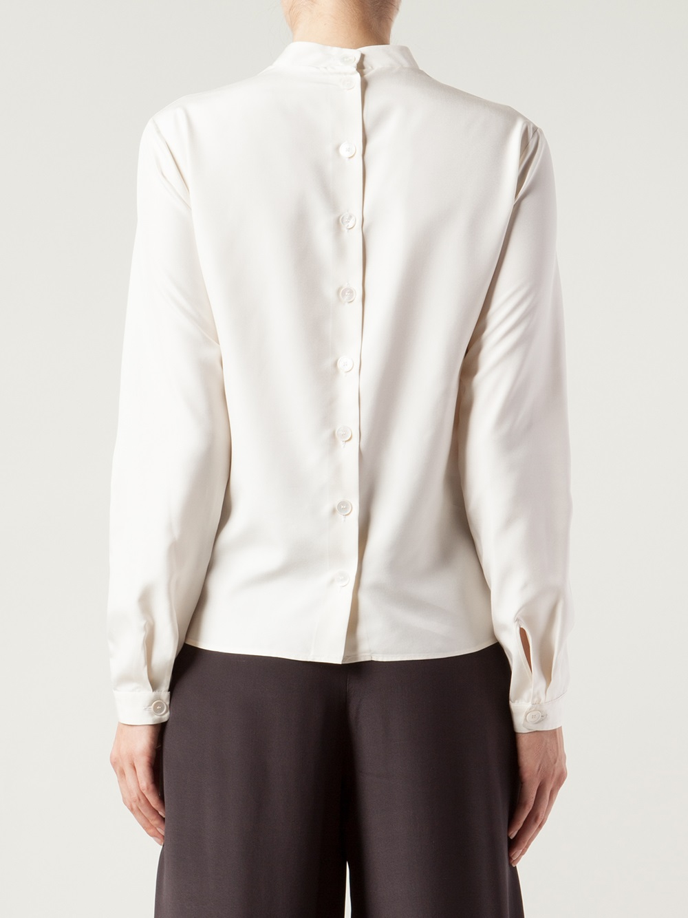 Rochas Back Button Shirt in White (Natural) - Lyst