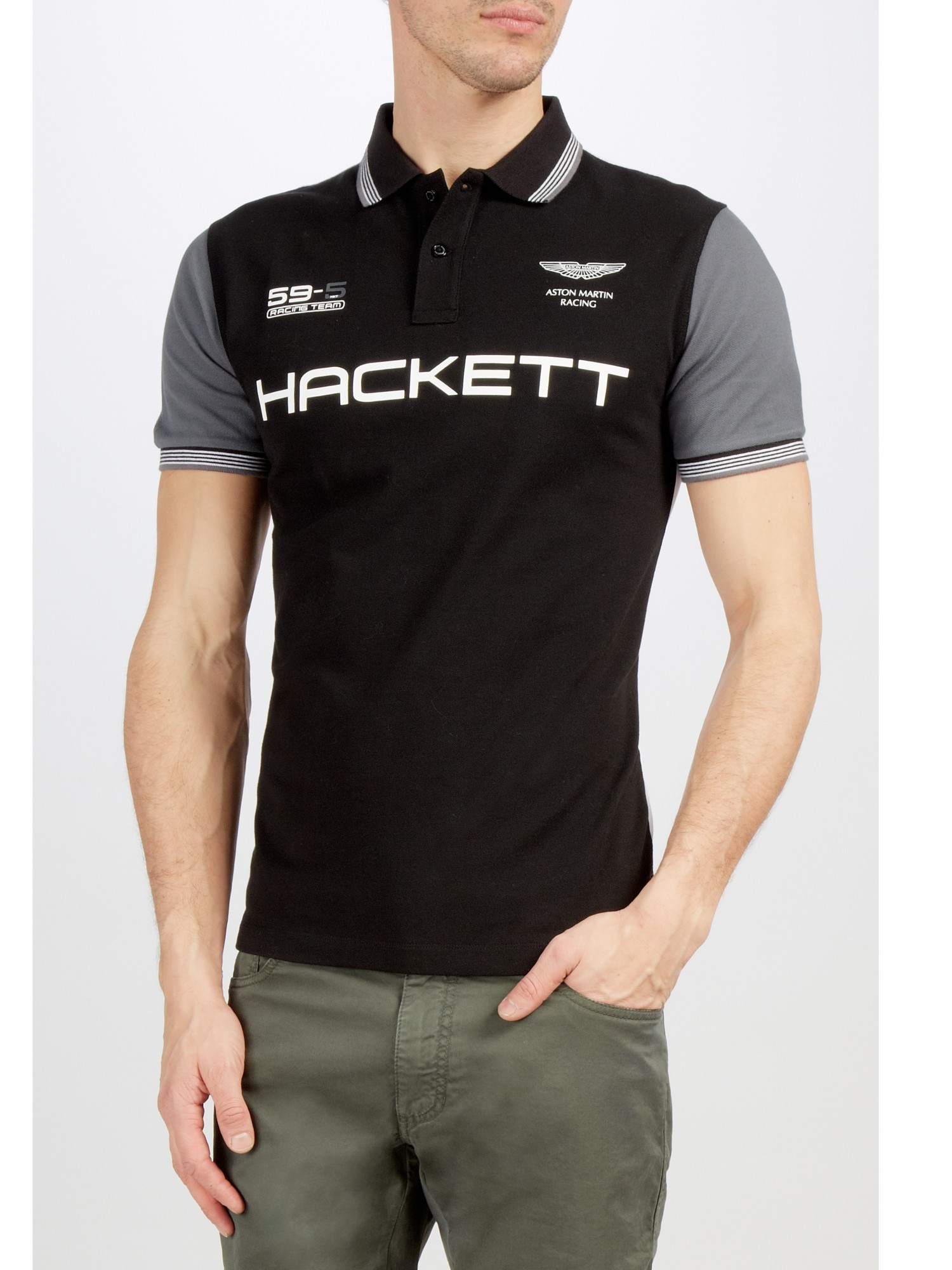 Hackett Aston Martin Racing Polo Shirt in Black for Men - Lyst