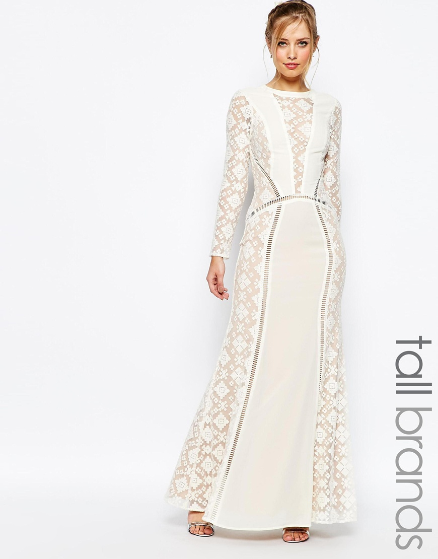 long sleeve cream maxi dress