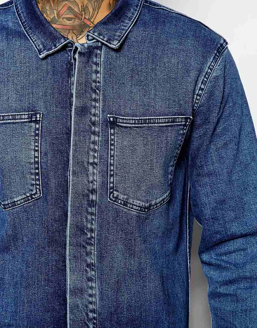 ASOS Boiler Suit In Denim Mid Blue for Men Lyst