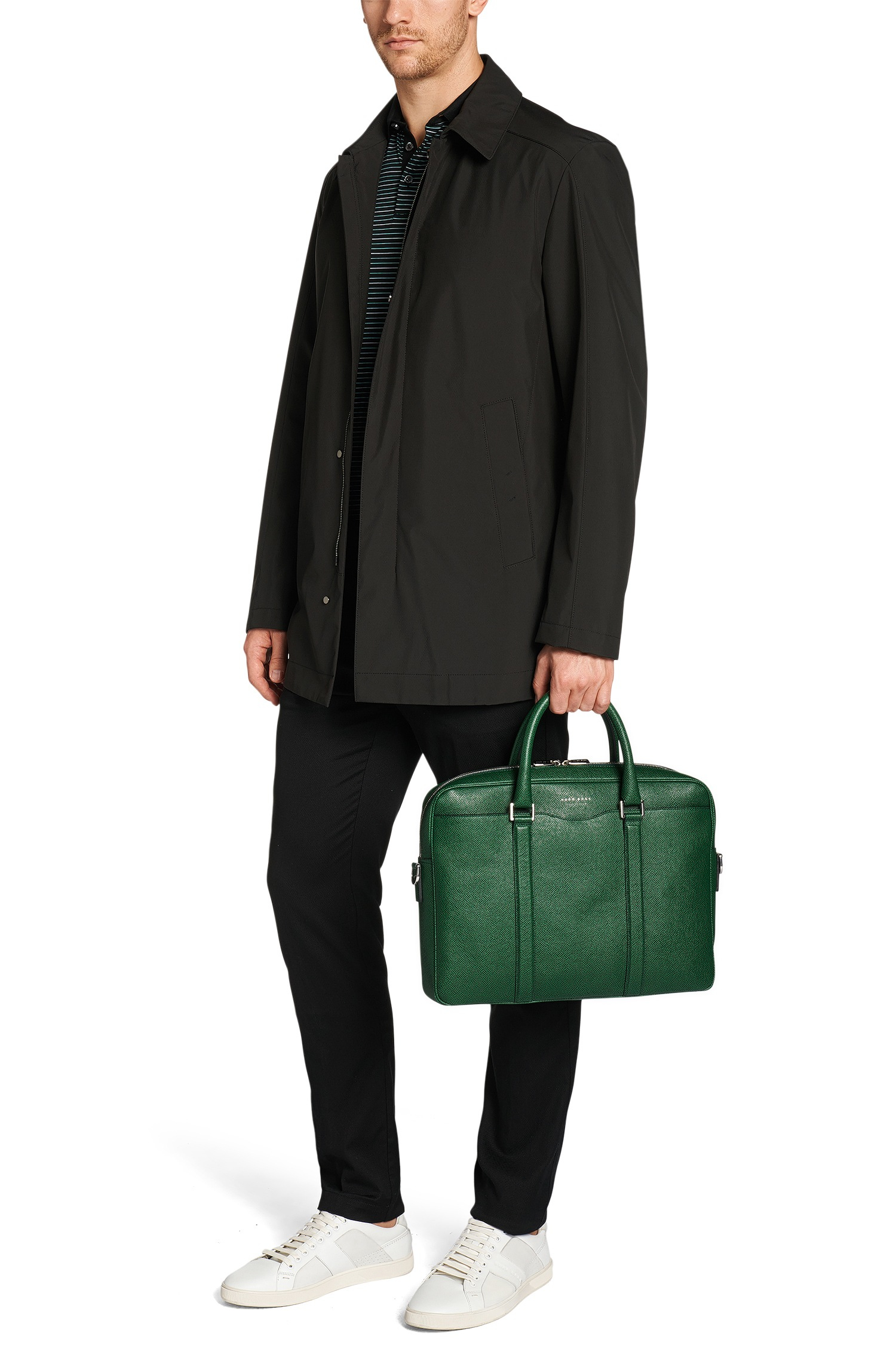 BOSS by Hugo Boss Laptop Bag In Finely-textured Leather: 'signature_s ...