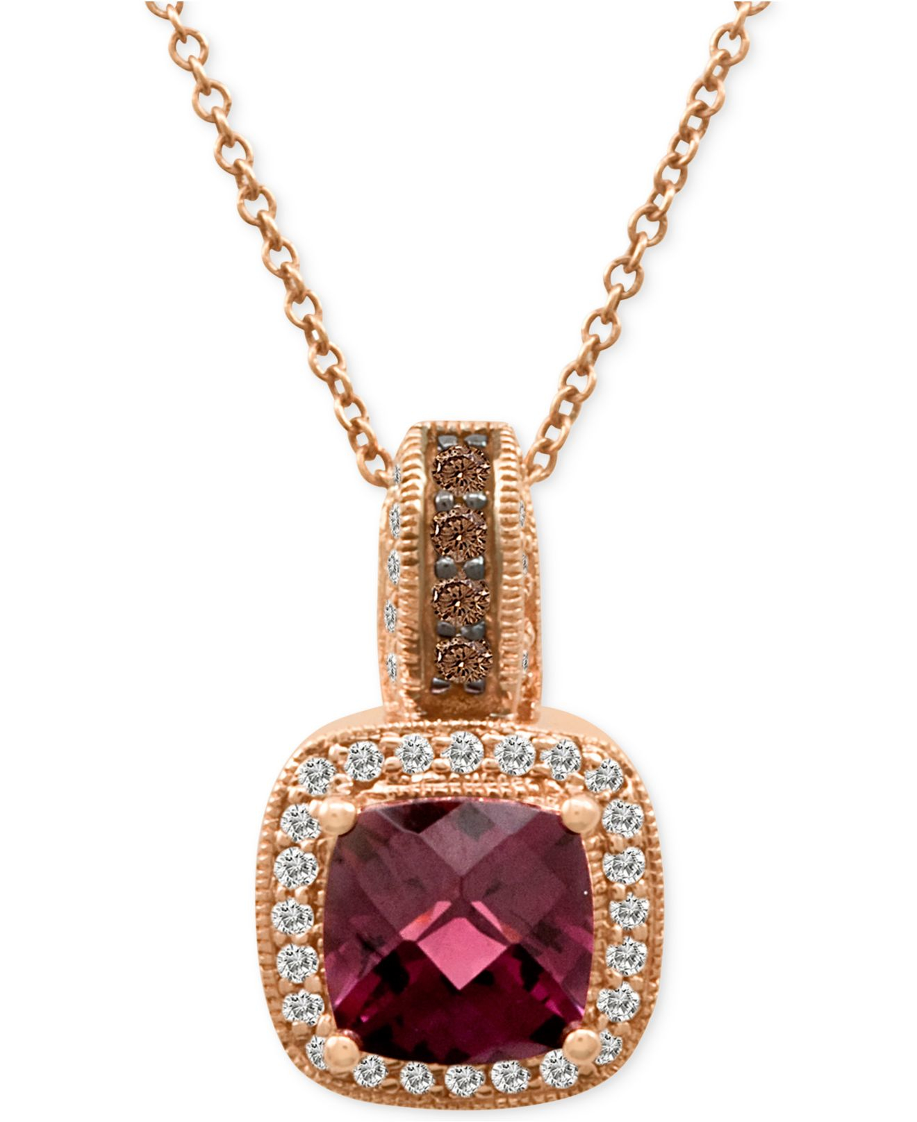 Le Vian Rhodolite Garnet (1-5/6 Ct. T.w.) And Diamond (1/4 Ct. T.w.) Pendant  Necklace In 14k Rose Gold in Pink - Lyst