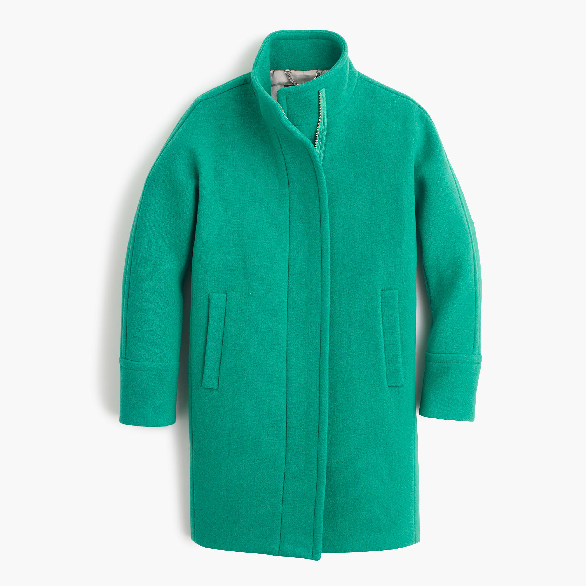 J.crew Stadium-cloth Cocoon Coat in Green (hthr emerald) | Lyst