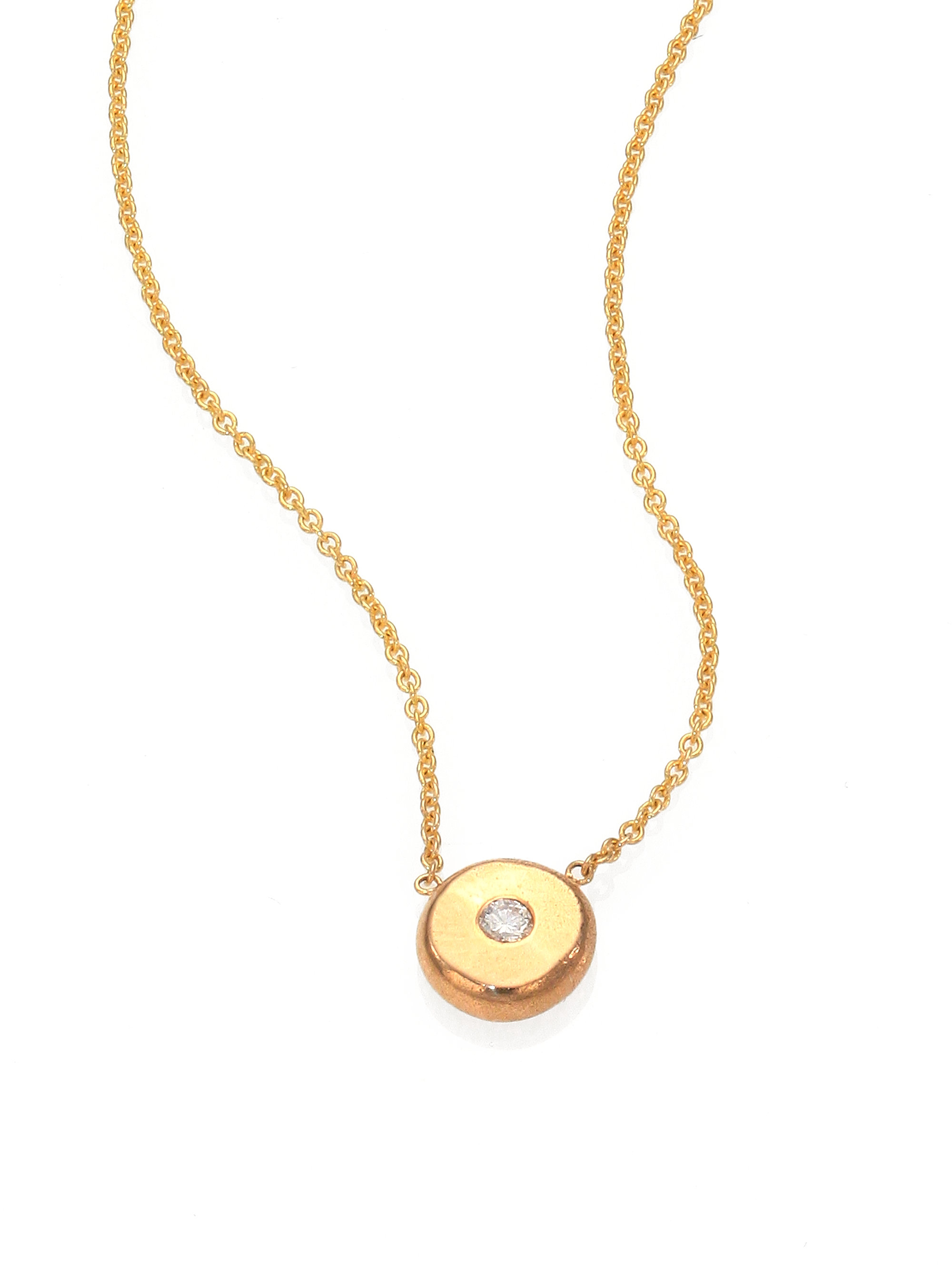 Zoe chicco Diamond & 14k Gold Pendant Necklace in Gold | Lyst
