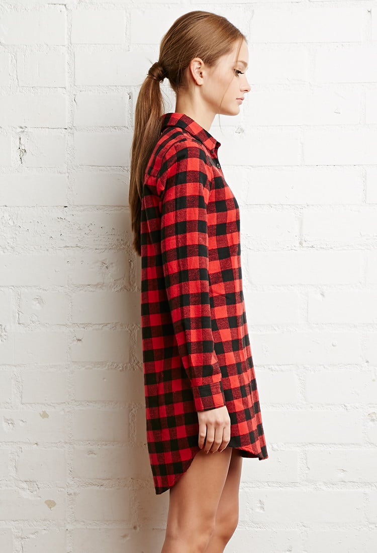 plaid shirt dress forever 21