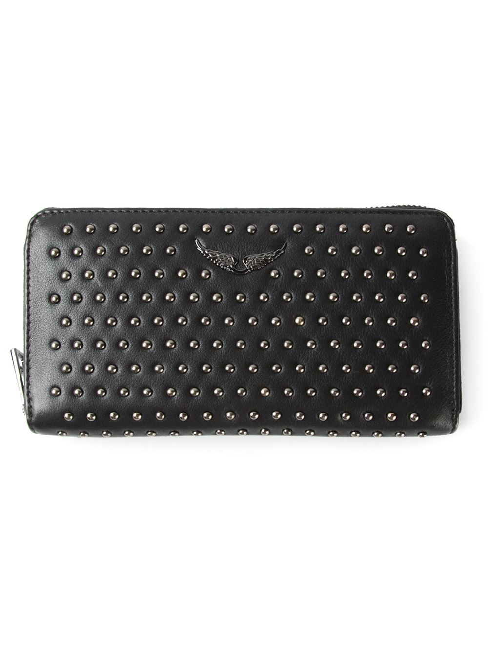 Zadig & Voltaire 'Compagnon' Studded Wallet in Black | Lyst