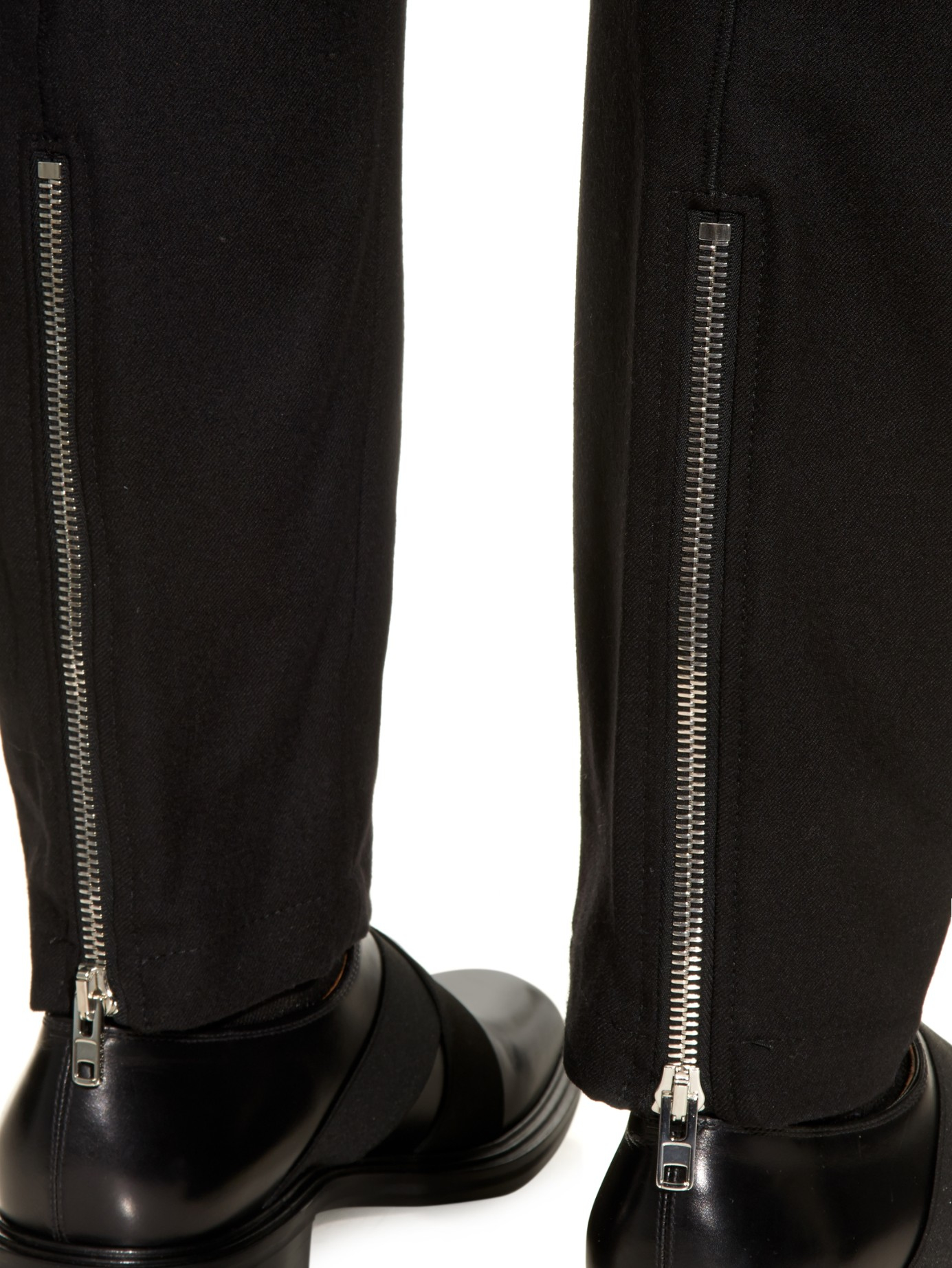 Givenchy Zip-detail Stretch-wool Track Pants in Black for Men | Lyst