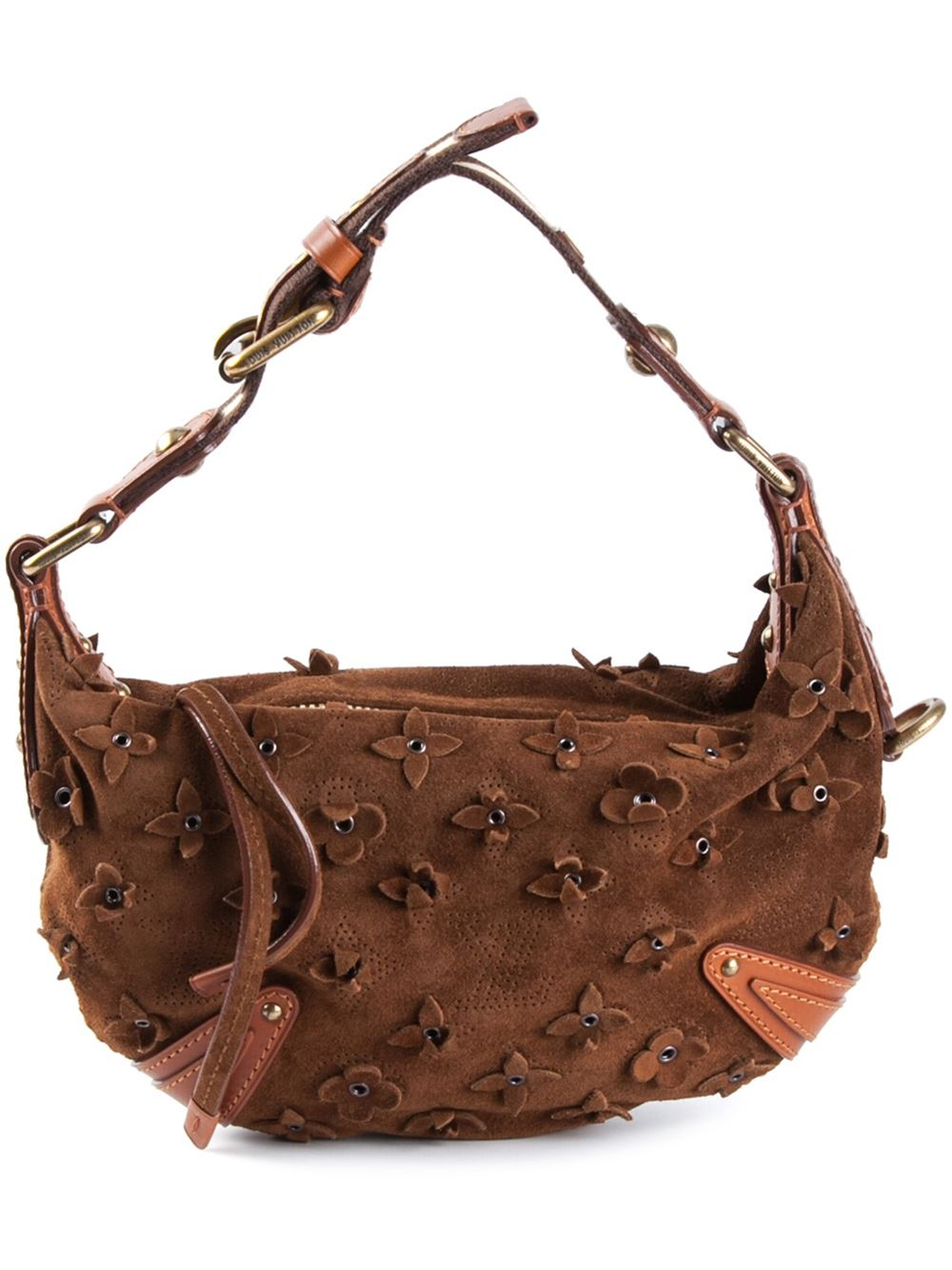 Louis Vuitton Floral Embellished Tote in Brown | Lyst