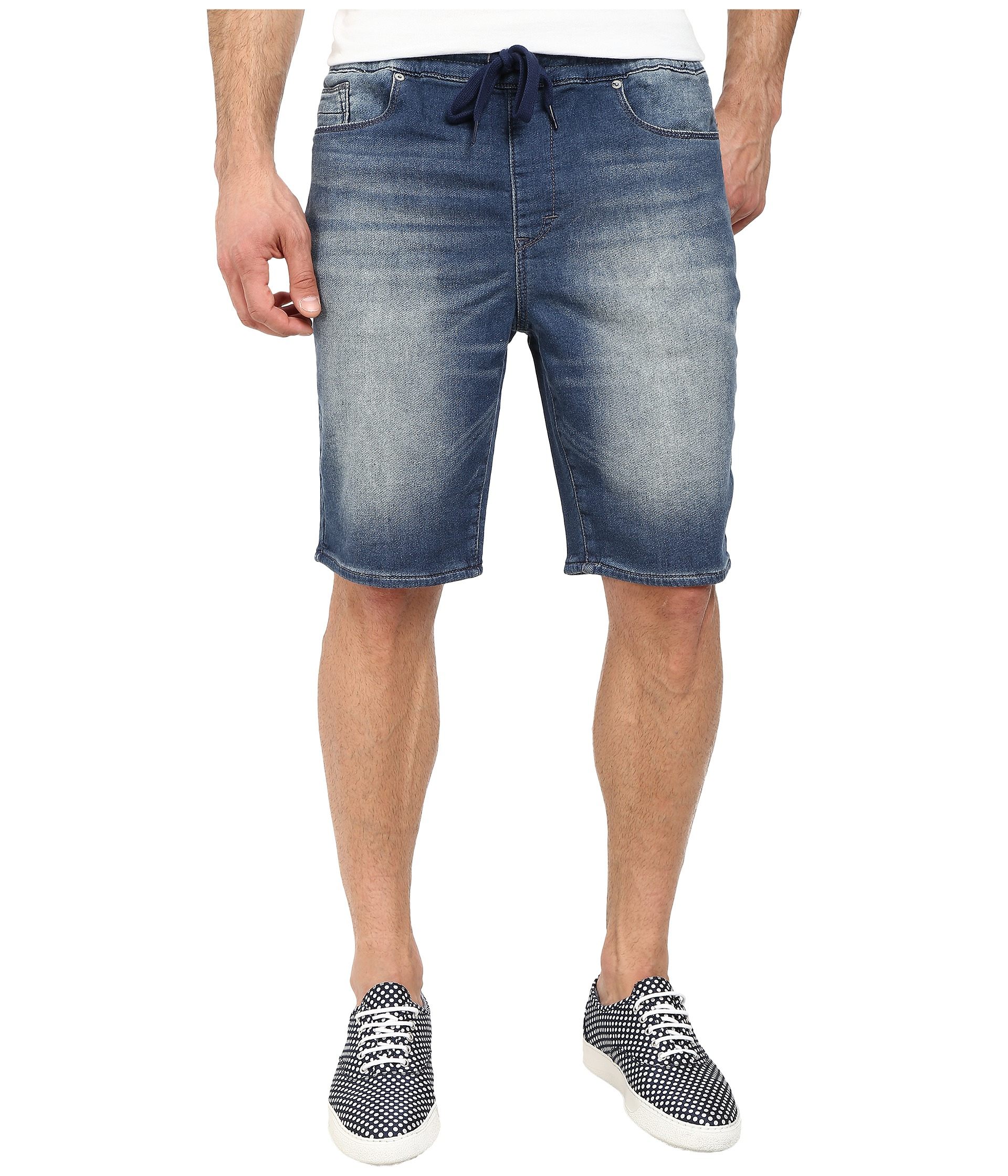 Dkny Knit Jogger Shorts - Stamina Medium Blue Wash In Medium Indigo in Blue for Men | Lyst