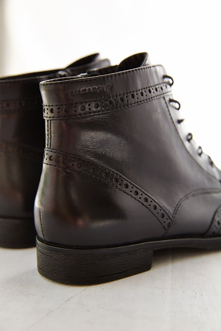 Vagabond Code Brogue Leather Boot in Black - Lyst