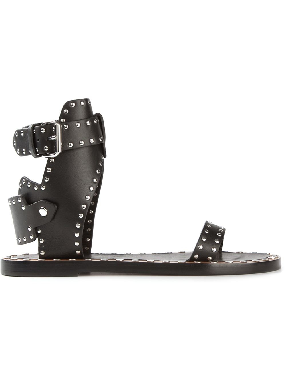 Isabel marant Johanna Studded Sandals in Black | Lyst