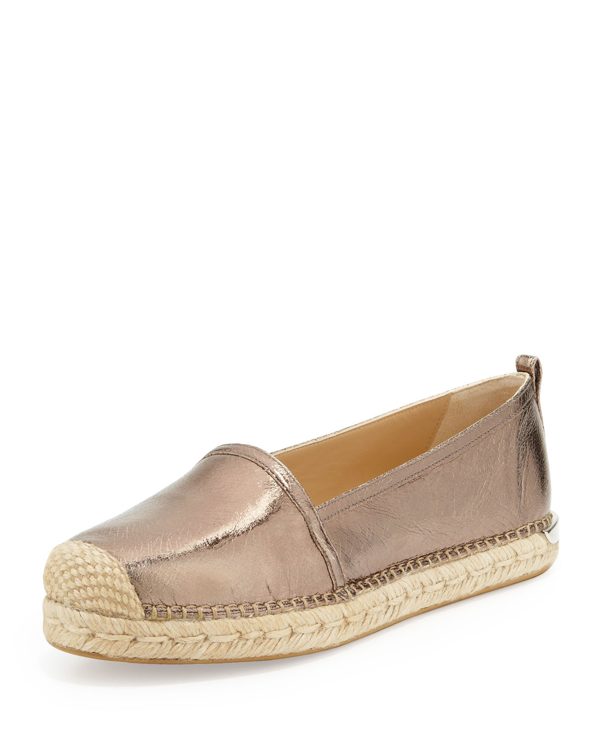 metallic espadrille flats