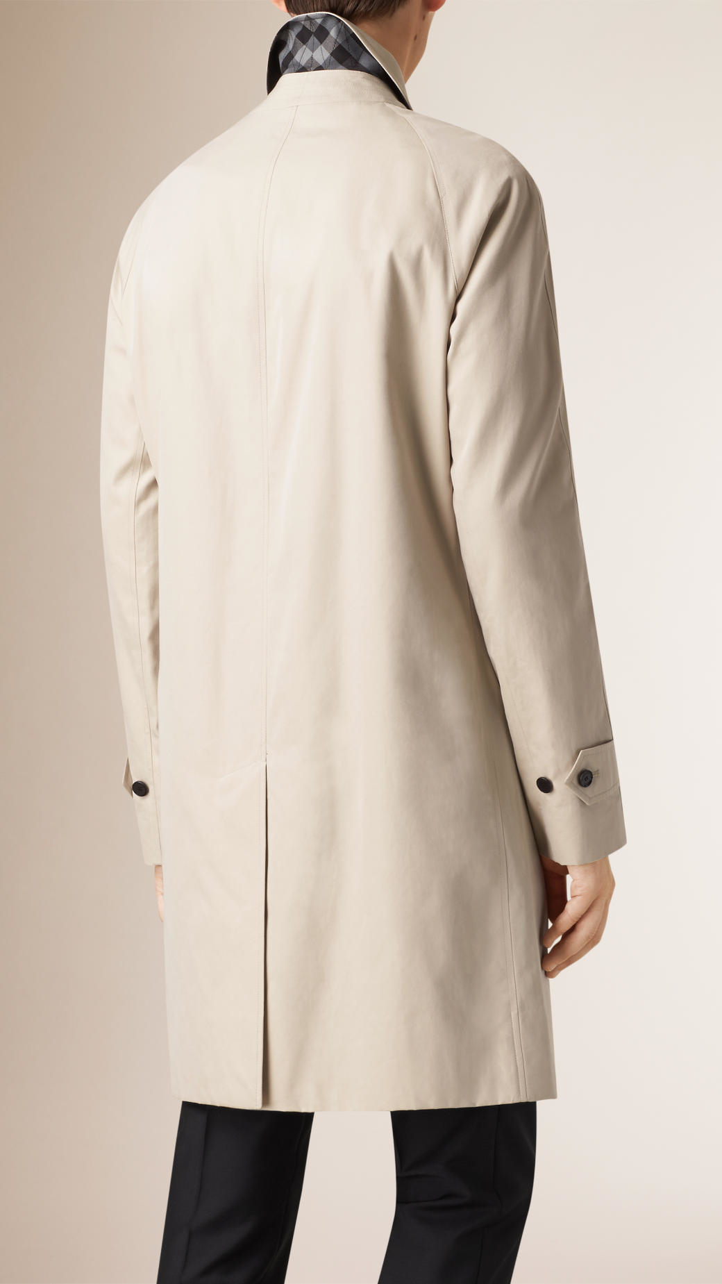 Burberry Long Cotton Gabardine Car Coat Trench in Natural for Men Lyst