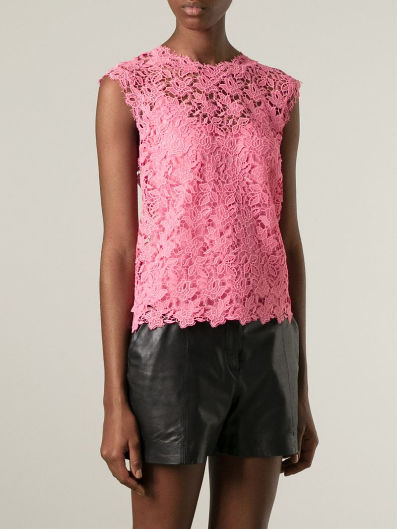 Ermanno Scervino Lace Sleeveless Top in Pink & Purple (Pink) - Lyst