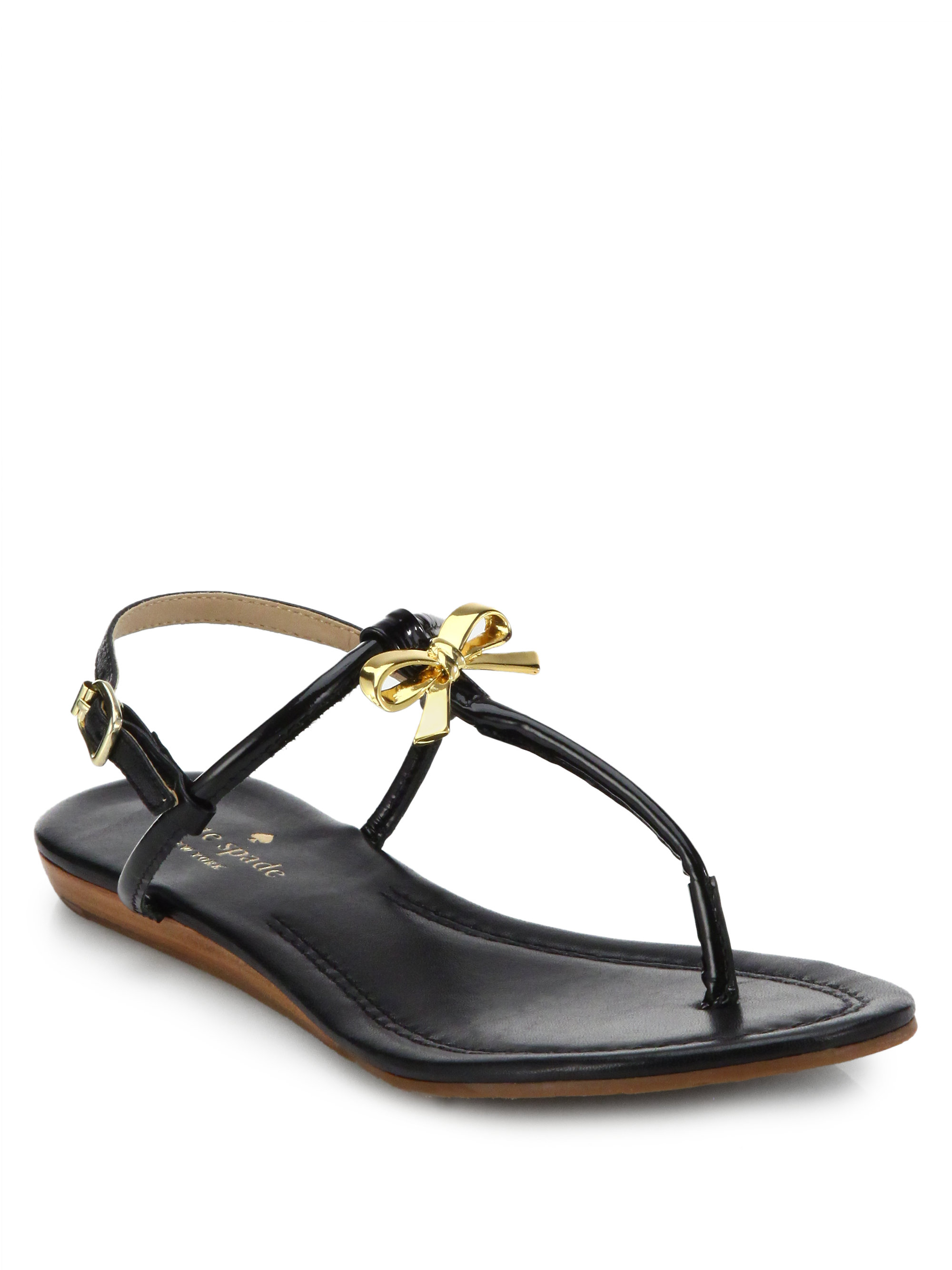 Kate Spade Tracie Flat Wedge Sandals in Black | Lyst