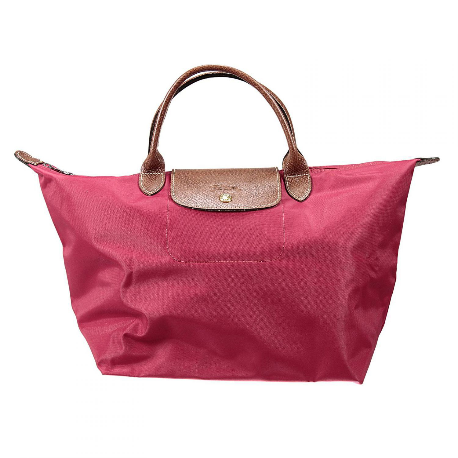 Longchamp Handbag Le Pliage Medium Short Handle Nylon in Pink (geranium) | Lyst