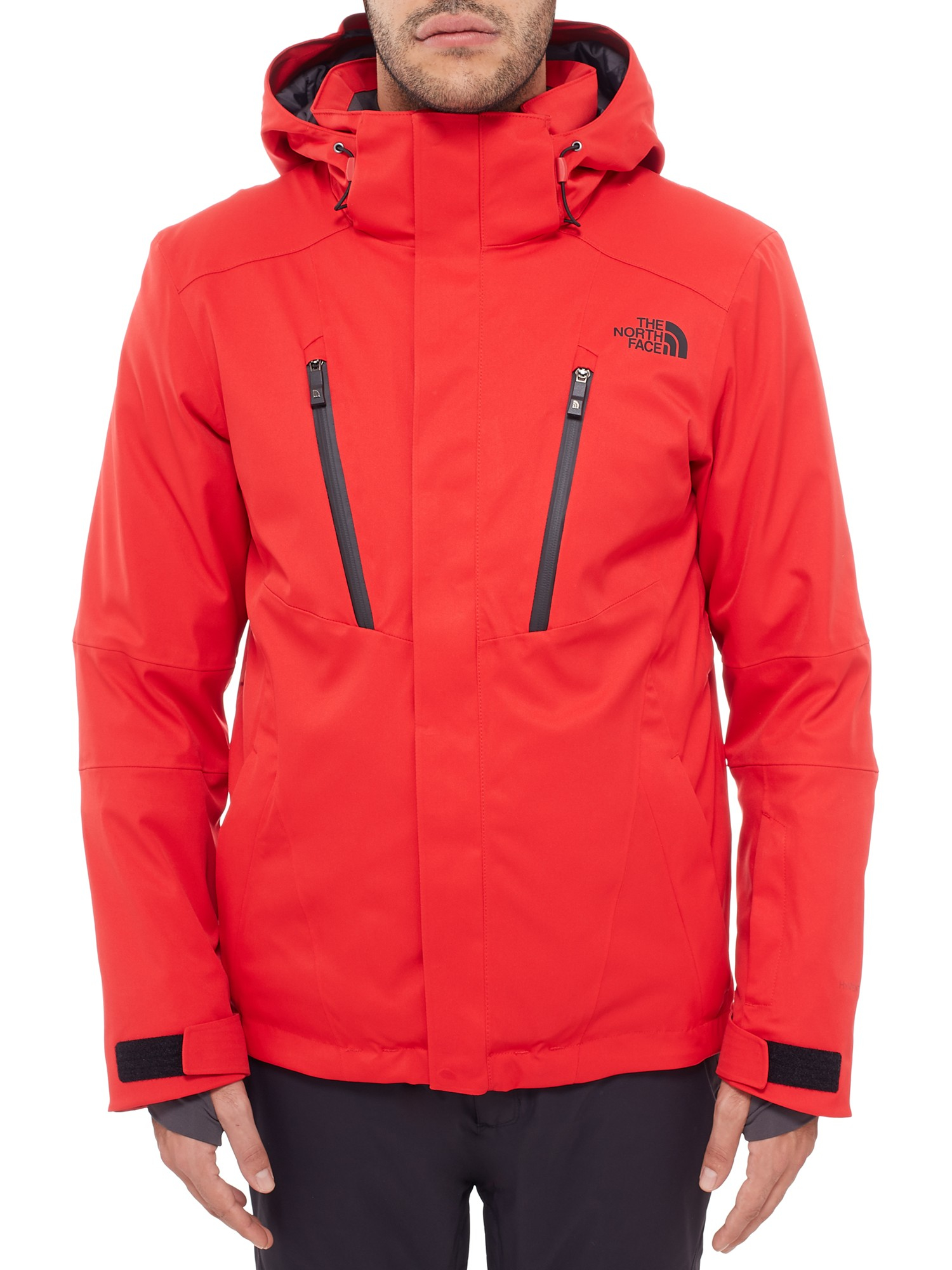 red waterproof travel jacket