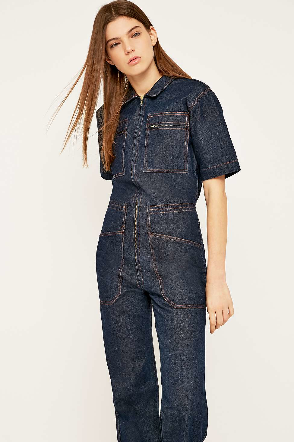 lf markey denim jumpsuit