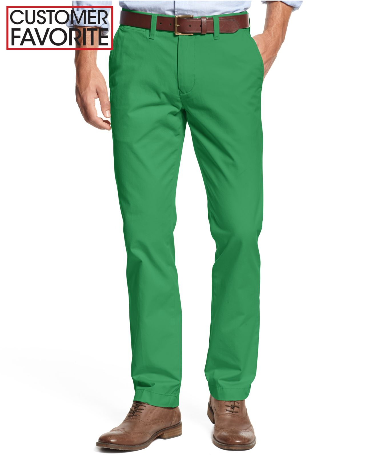Tommy hilfiger Custom-Fit Chino Pants in Green for Men | Lyst