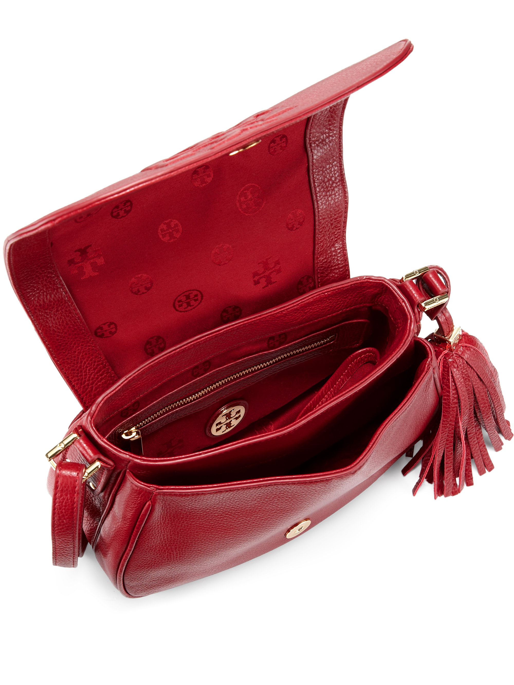 Tory Burch Thea Leather Fringe Crossbody Bag in Black Lyst