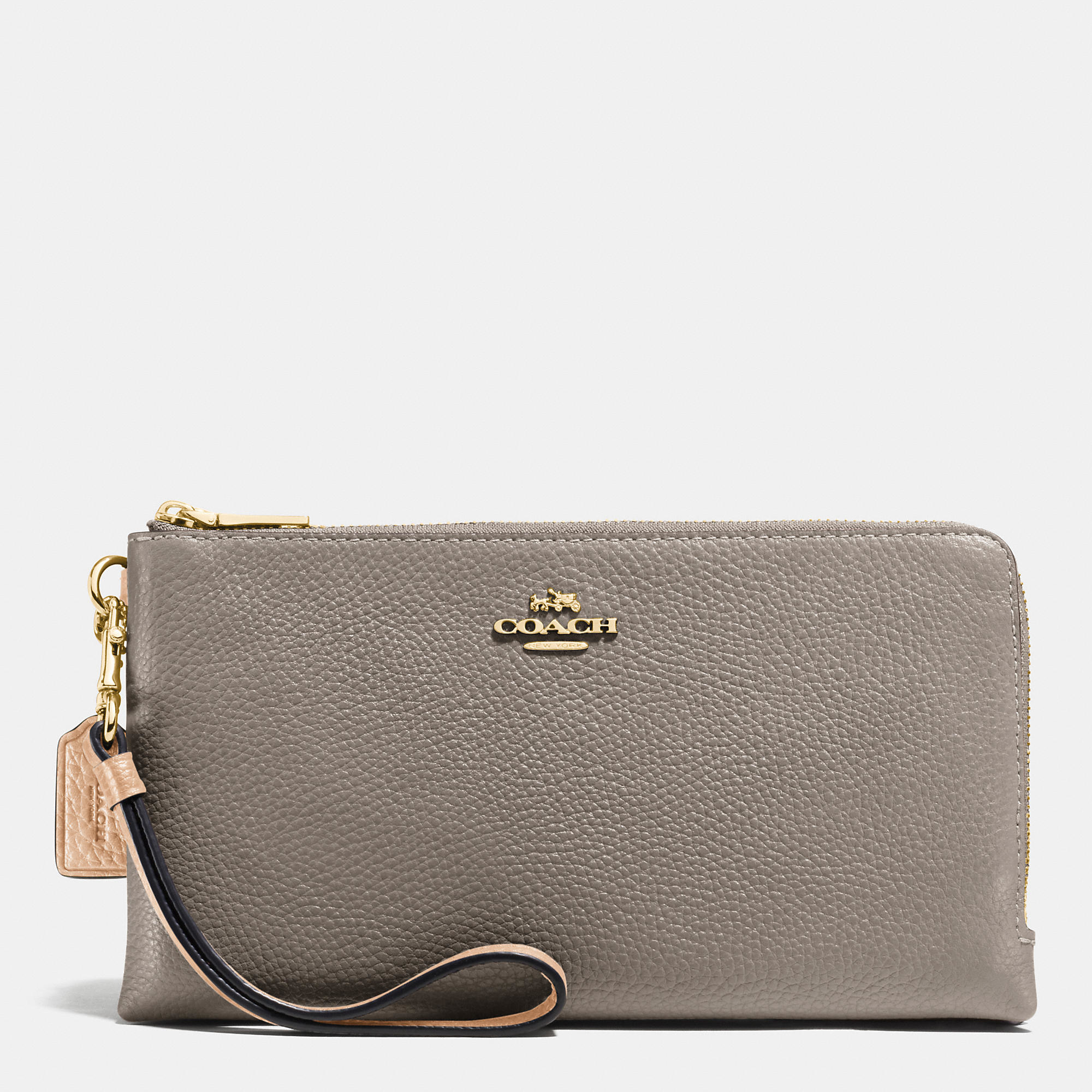 Lyst - Coach Double Zip Wallet In Colorblock Leather in Metallic