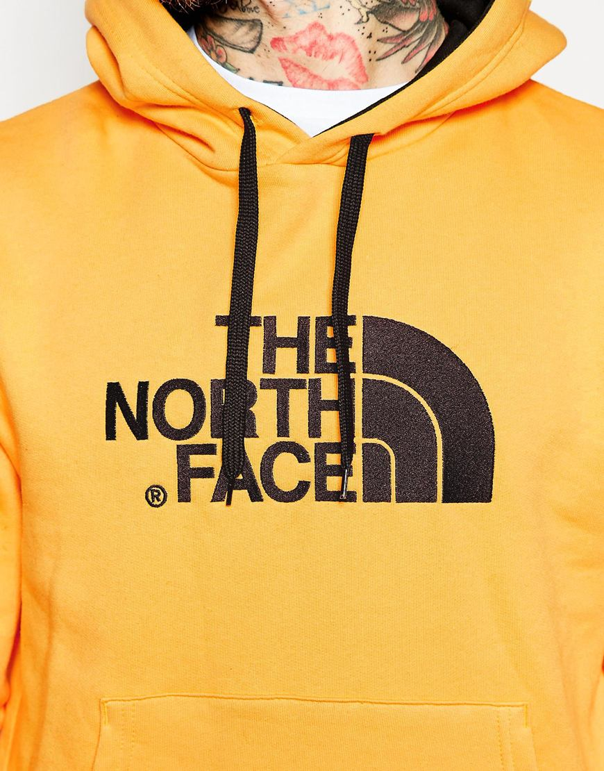 The North Face Hoodie With Tnf Logo In Yellow Orange For Men Lyst