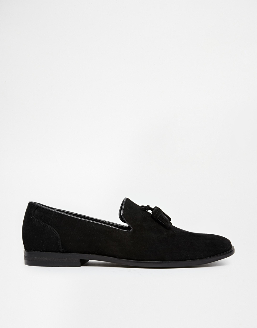 ASOS Loafers In Faux Suede in Black for Men | Lyst