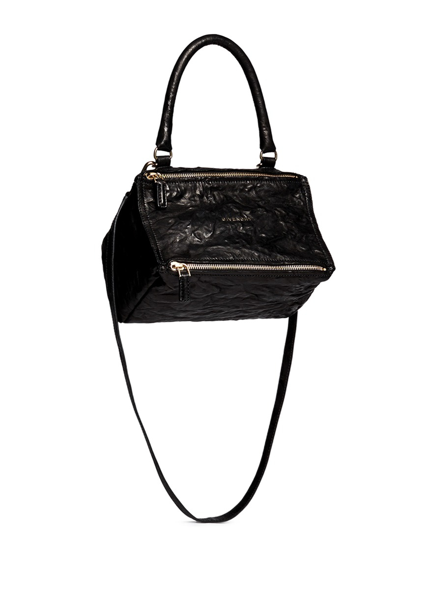 Givenchy Mini Pandora Glazed Black Patent Leather Shoulder Bag