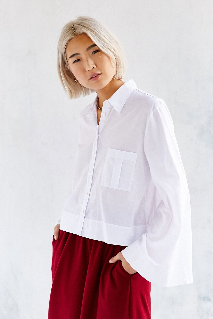 Sosana Bell-Sleeve Button-Up Shirt