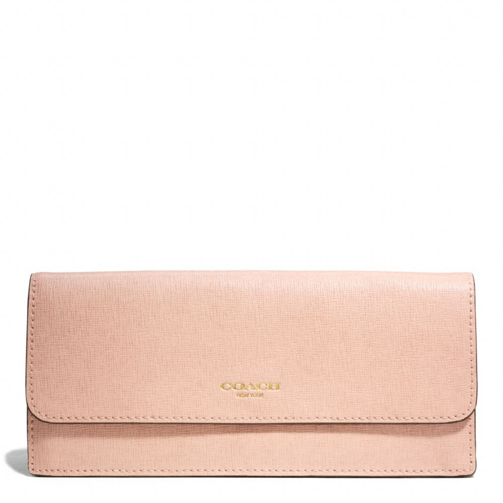 COACH Soft Wallet in Saffiano Leather in b4/Peach Rose (Pink) - Lyst