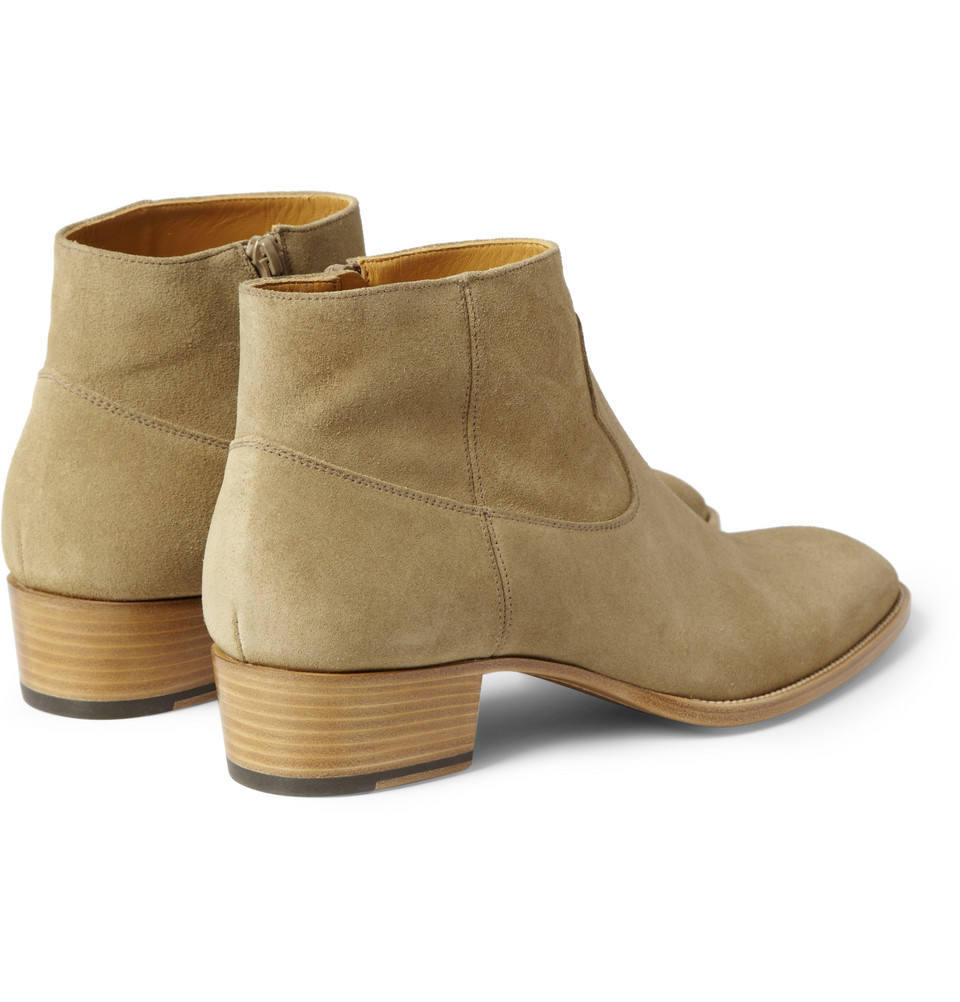 saint laurent suede chelsea boots