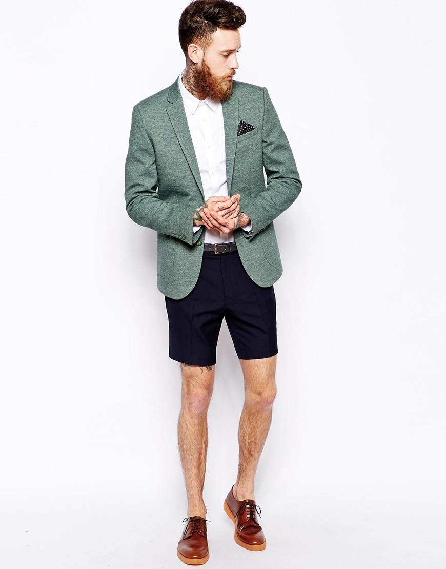 Men's green jersey blazer clearance