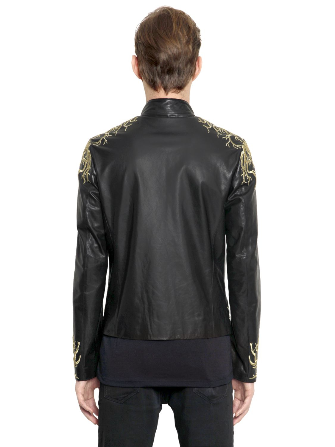 coral leather jacket