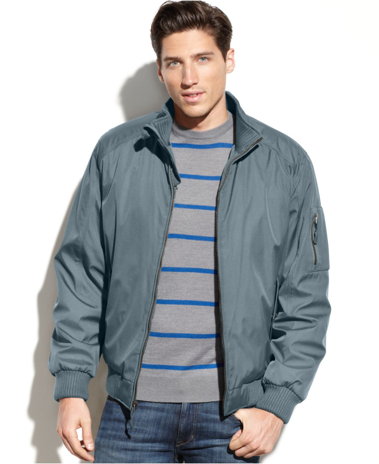 Calvin Klein Ripstop Bomber Jacket in Pewter (Gray) for Men - Lyst