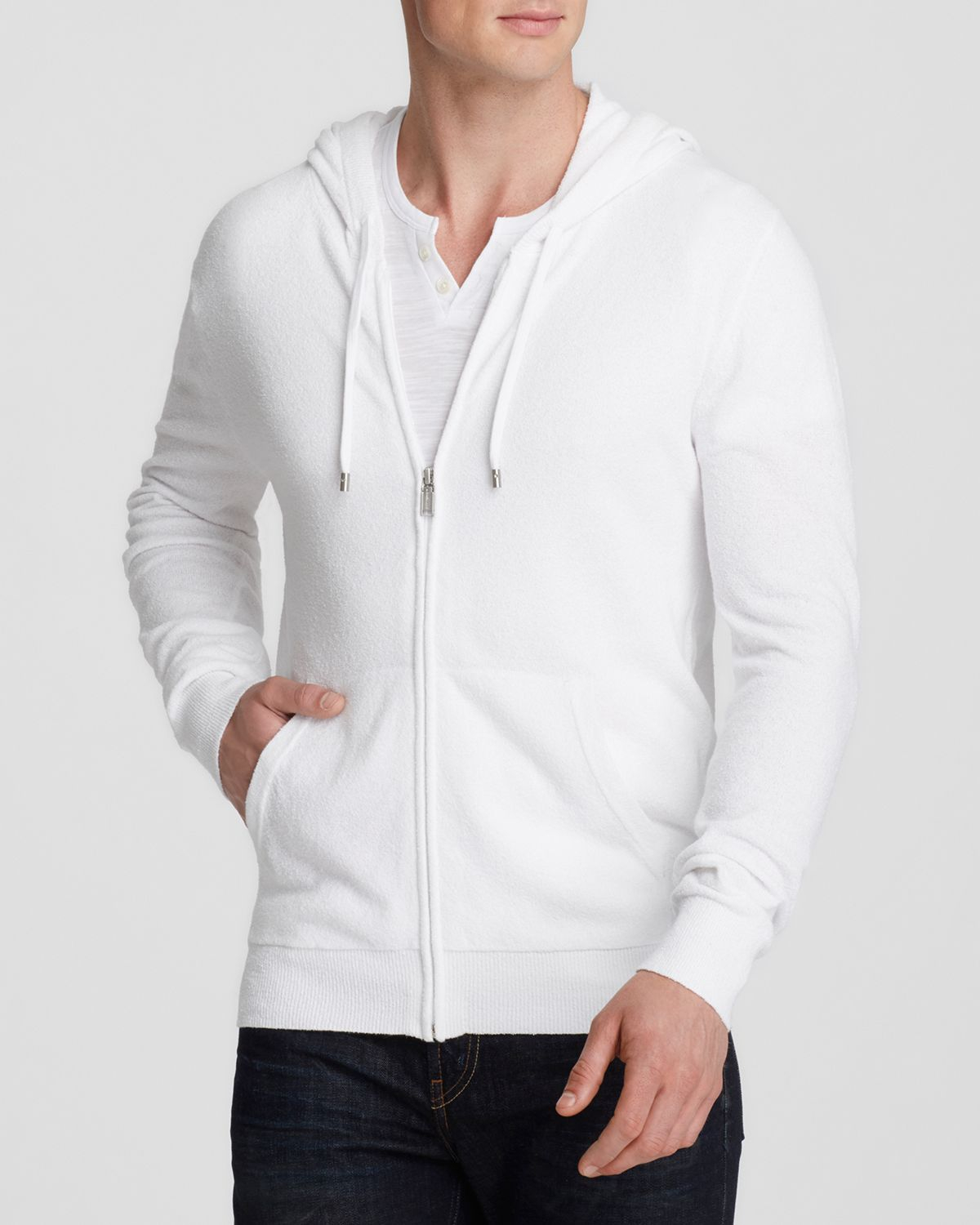 white zip hoodie mens