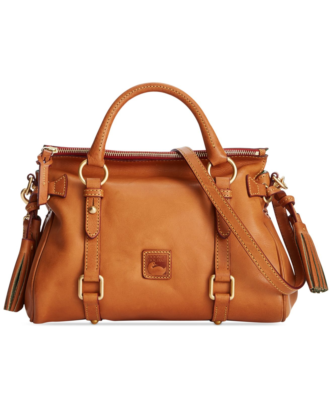Dooney & Bourke Leather Florentine Small Satchel in Natural - Lyst