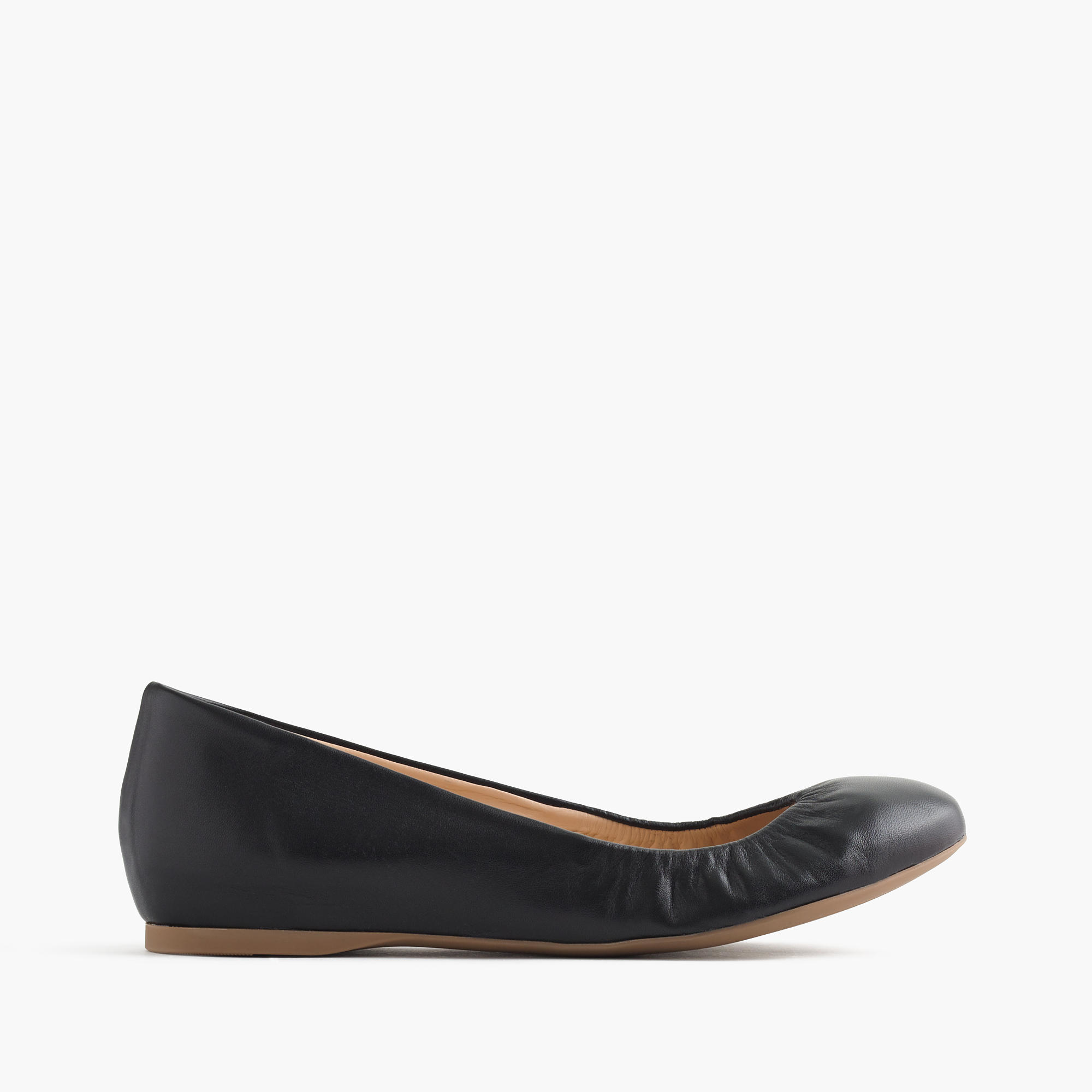 J.crew Cece Italian-made Ballet Flats In Leather in Black | Lyst