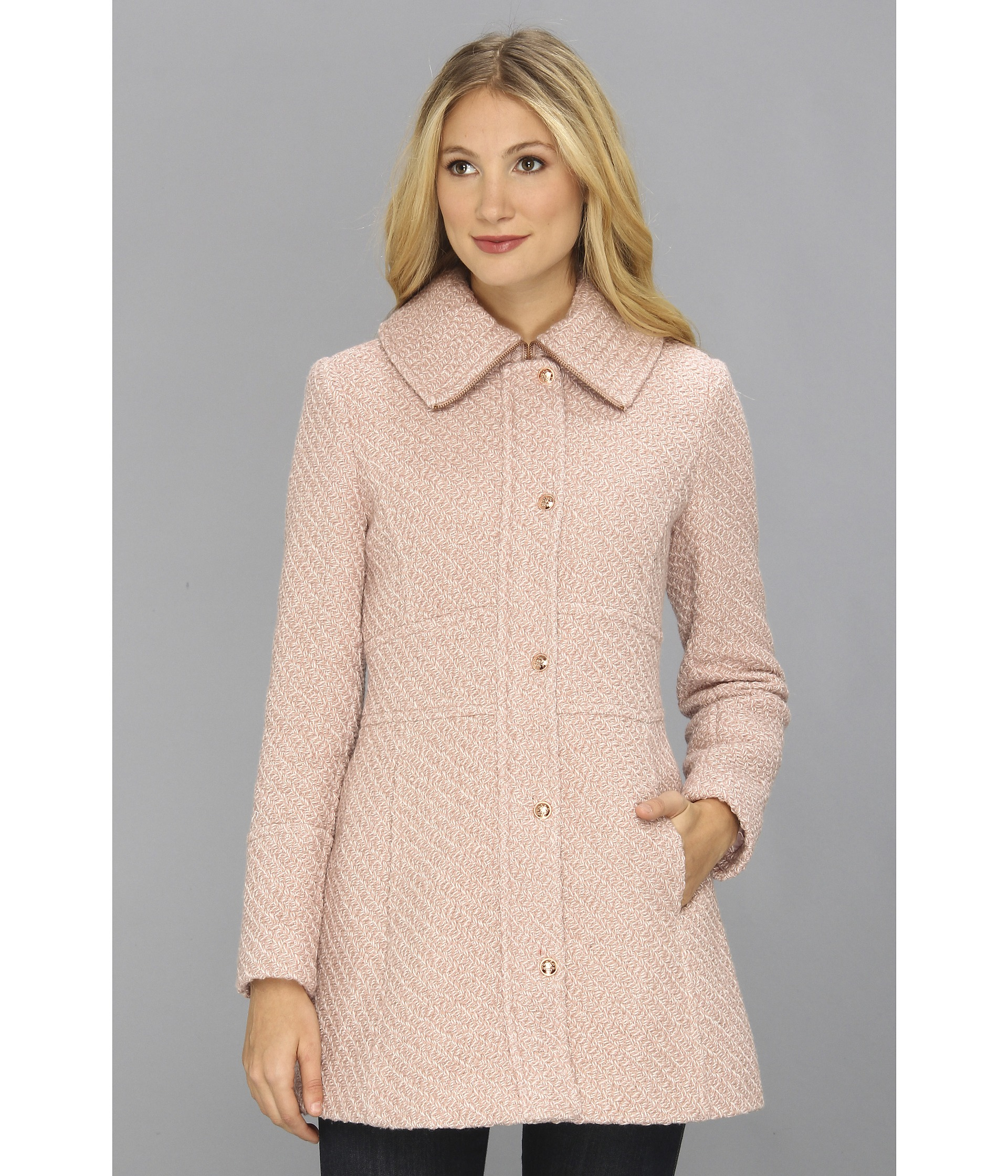 Jessica Simpson Womens Double Breasted Wool Fashion Coat