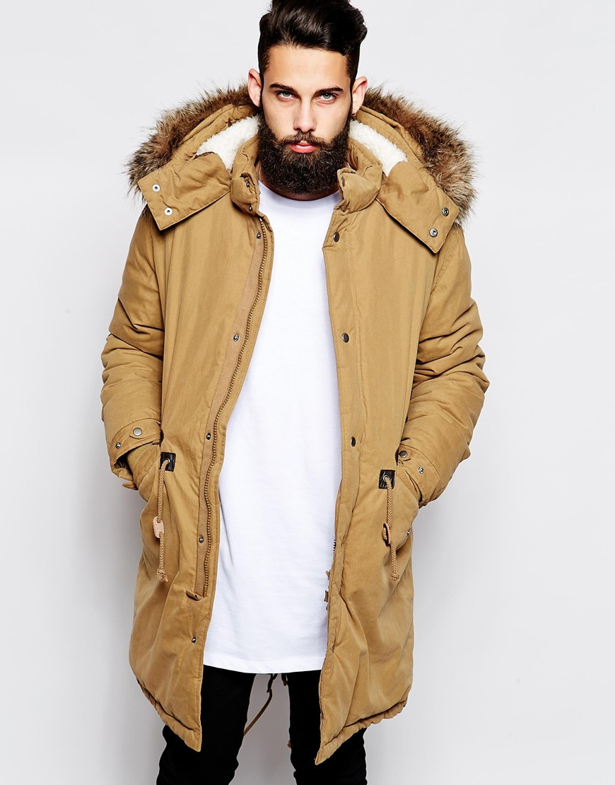 ASOS Fishtail Parka With Thinsulate in Tobacco (Brown) for Men - Lyst