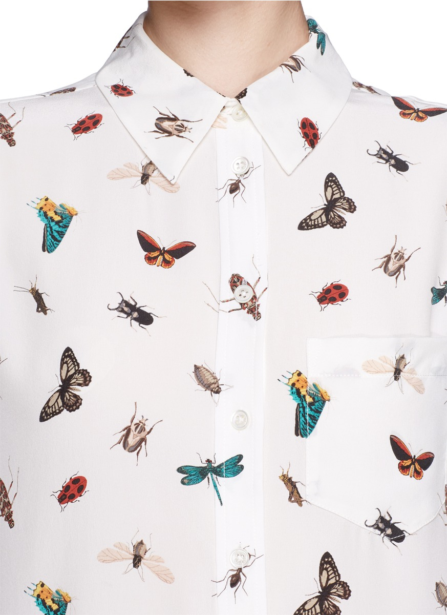 Equipment 'reese' Insect Print Silk Shirt | Lyst