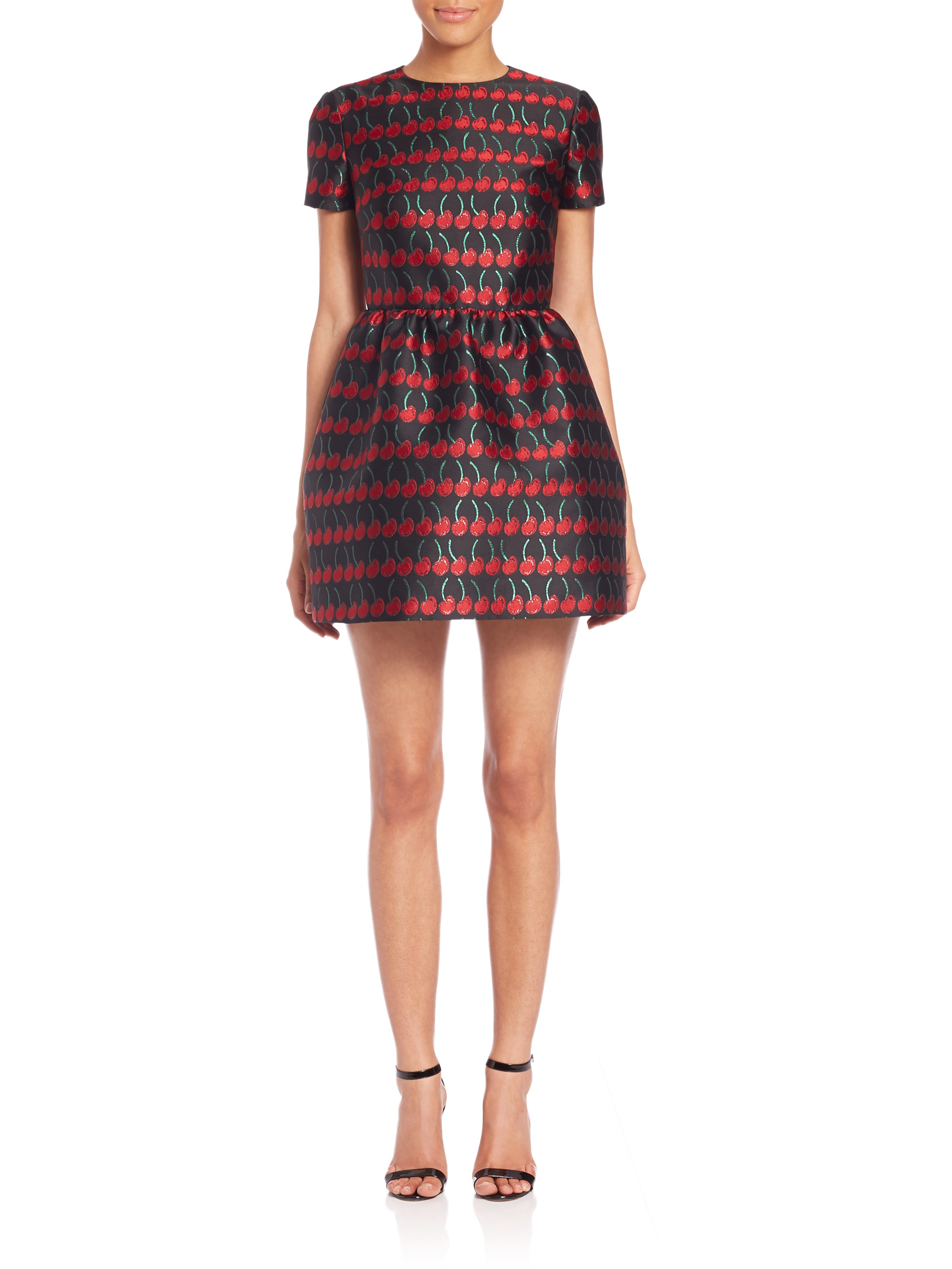 RED Valentino Jacquard Cherry-print Dress - Lyst