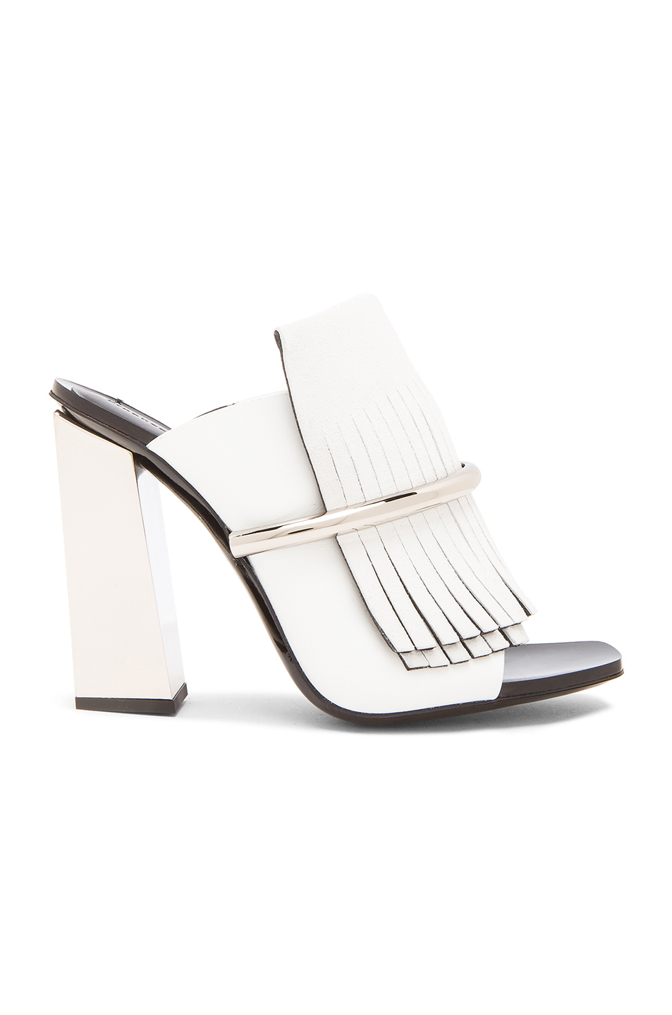 fringe mule heels