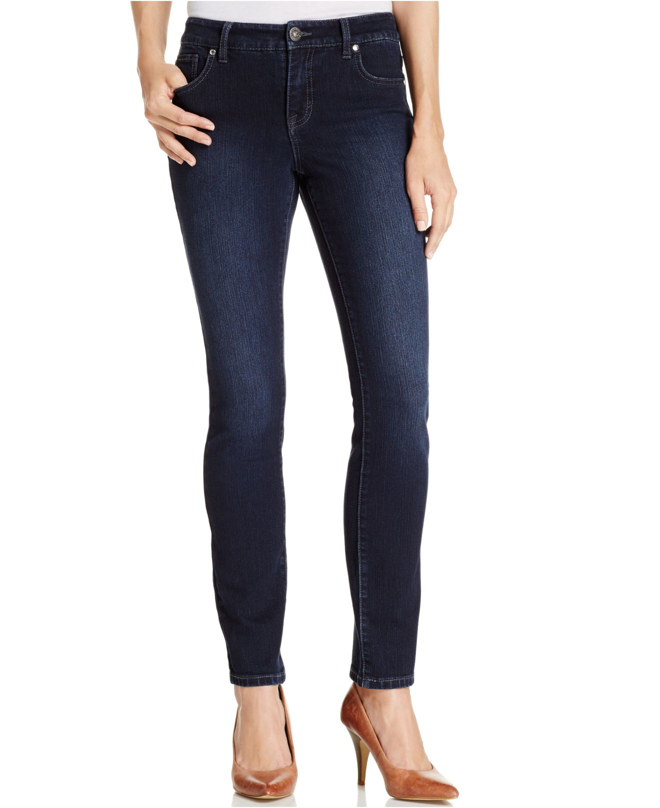 Style & Co. Petite Slim Tummy-control Embellished Pocket Jeans in Blue ...
