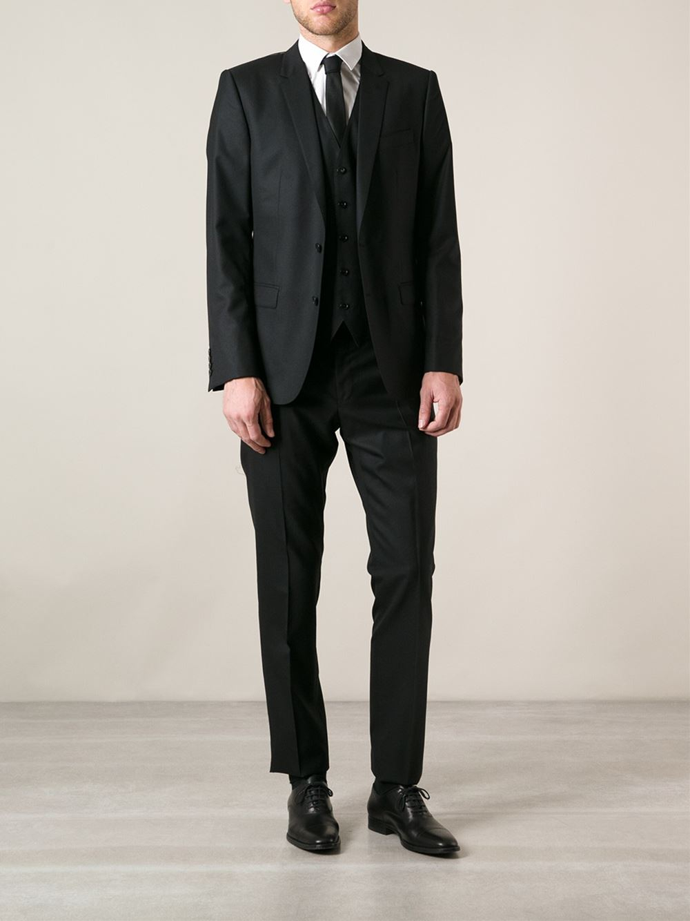 Dolce & Gabbana Three Piece Suit in Black for Men | Lyst