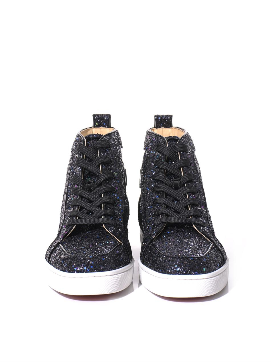 Christian louboutin Rantus Orlato Sequin Hightop Trainers in Blue ...