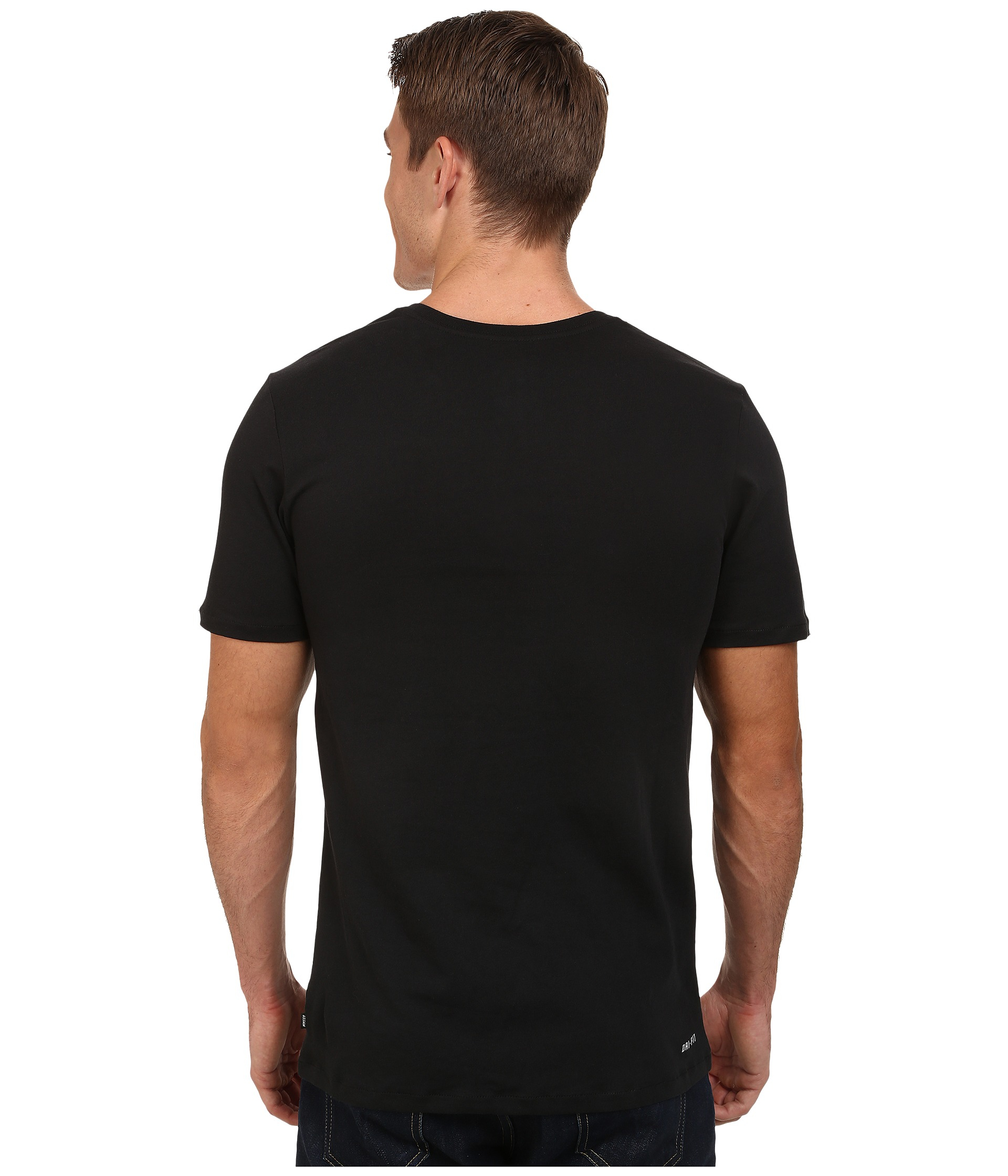 Nike Cotton Sb Dri-fit Solid V-neck Tee in Black/Black 1 (Black) for ...