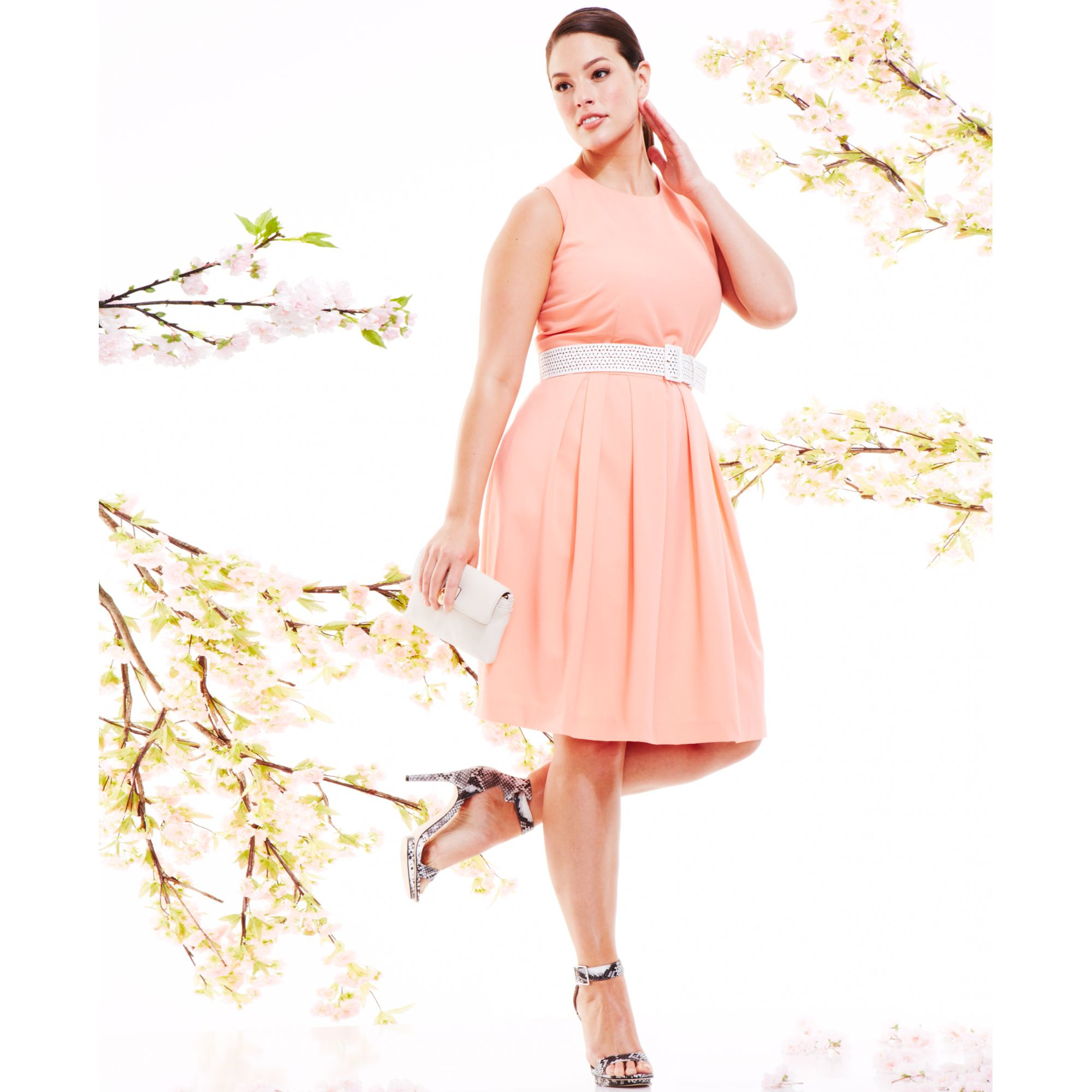 peach dress plus size