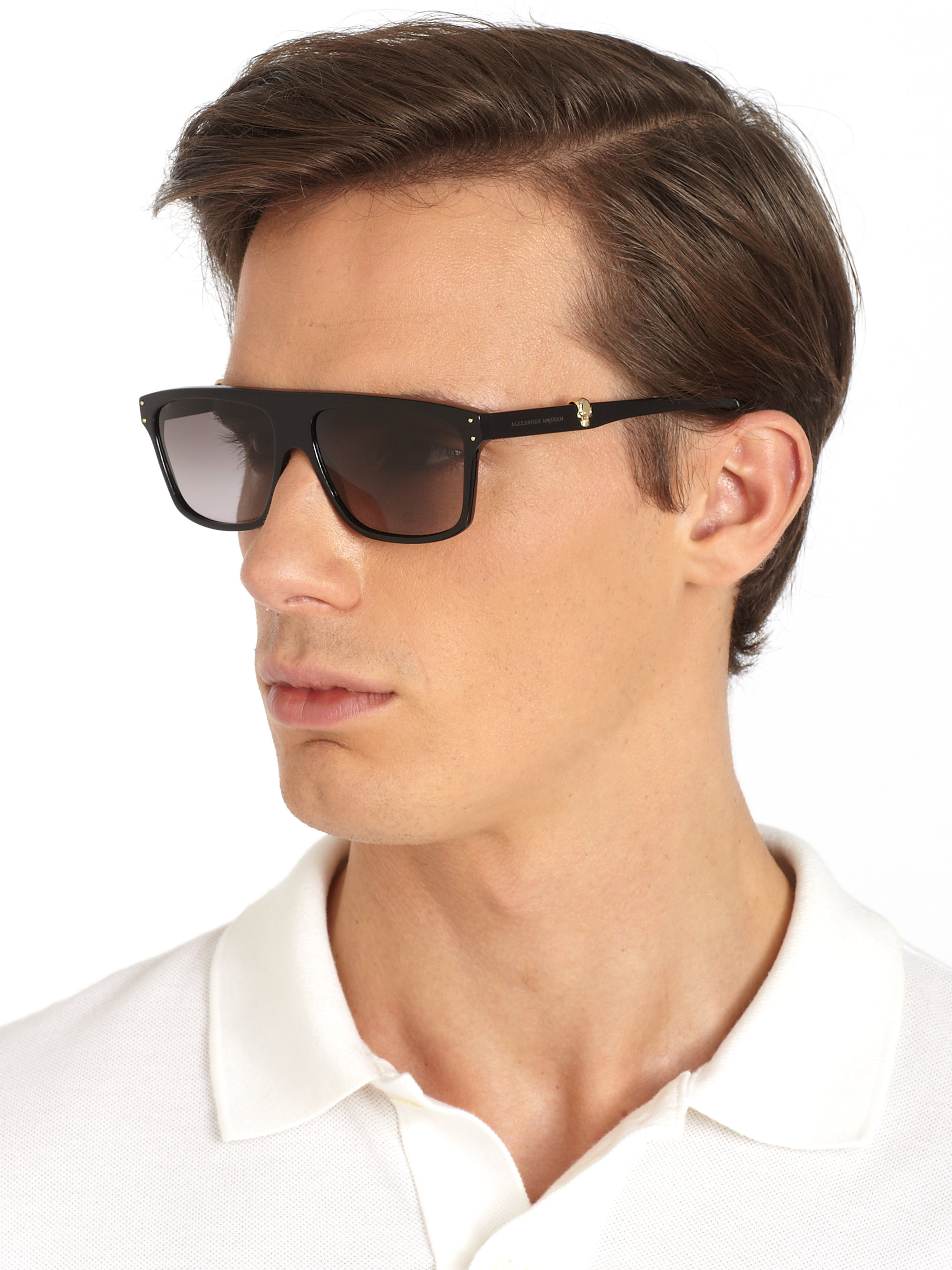 Alexander McQueen 0033S Studded Oversized Wayfarer Sunglasses 
