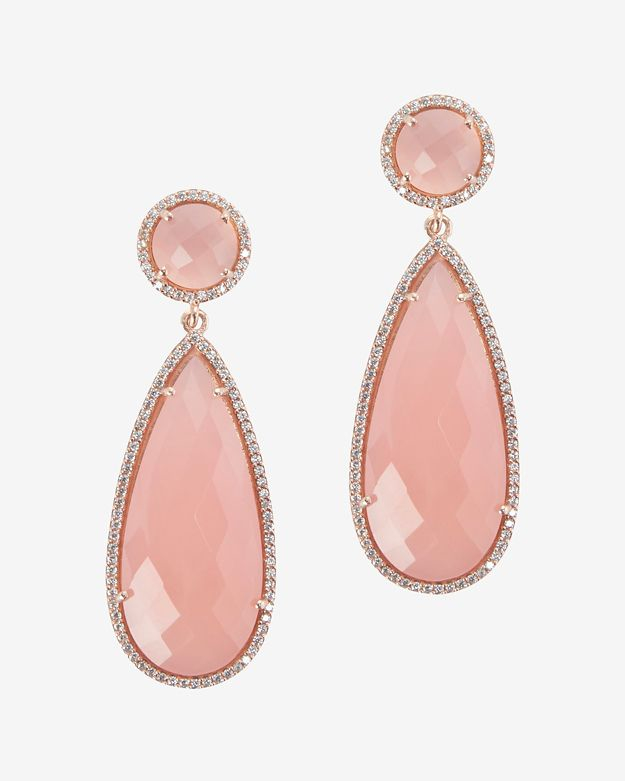 Lyst Susan Hanover Pink Quartz Drop Earrings In Gallery