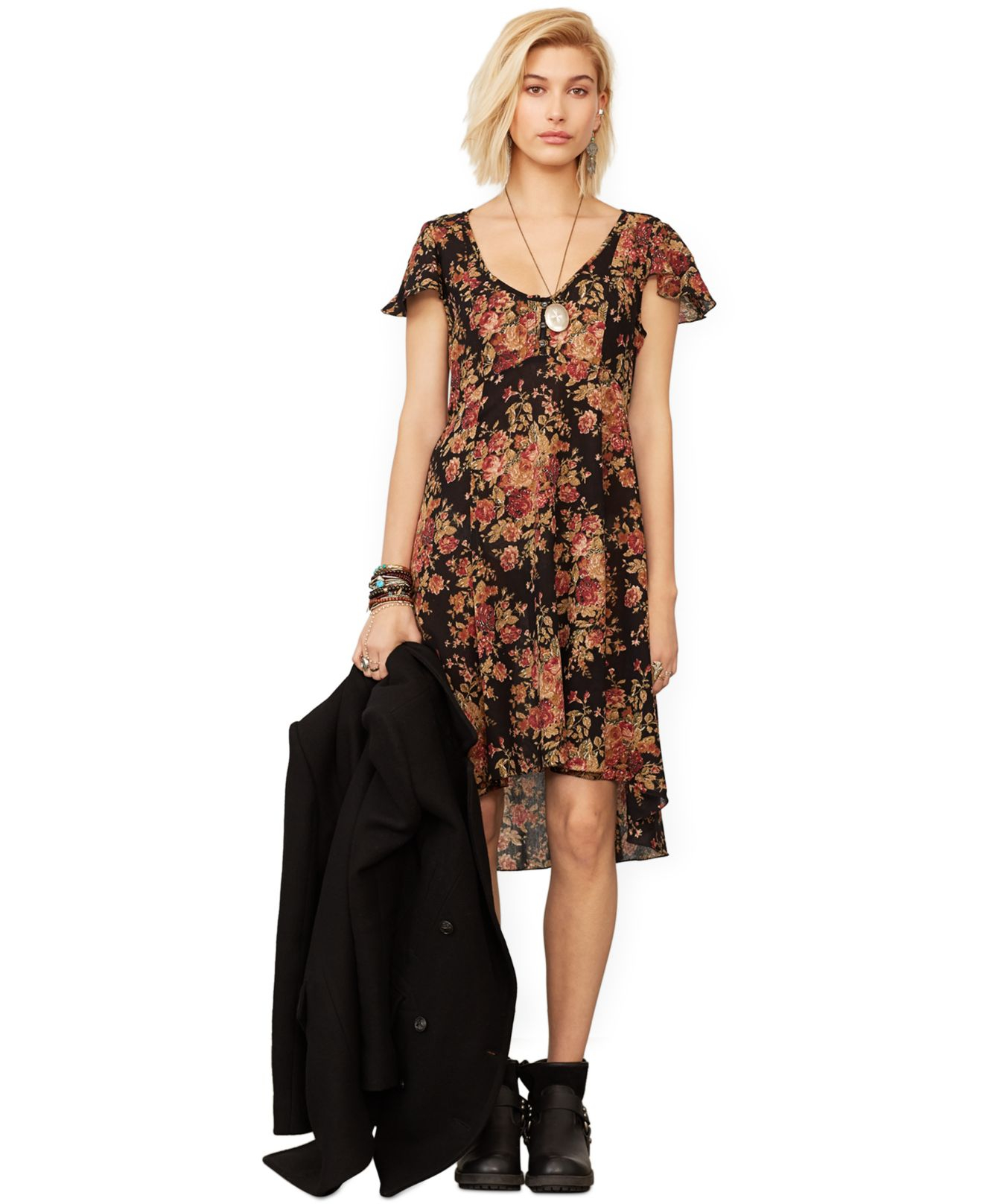 Denim & Supply Ralph Lauren Floral-Print High-Low Dress - Lyst